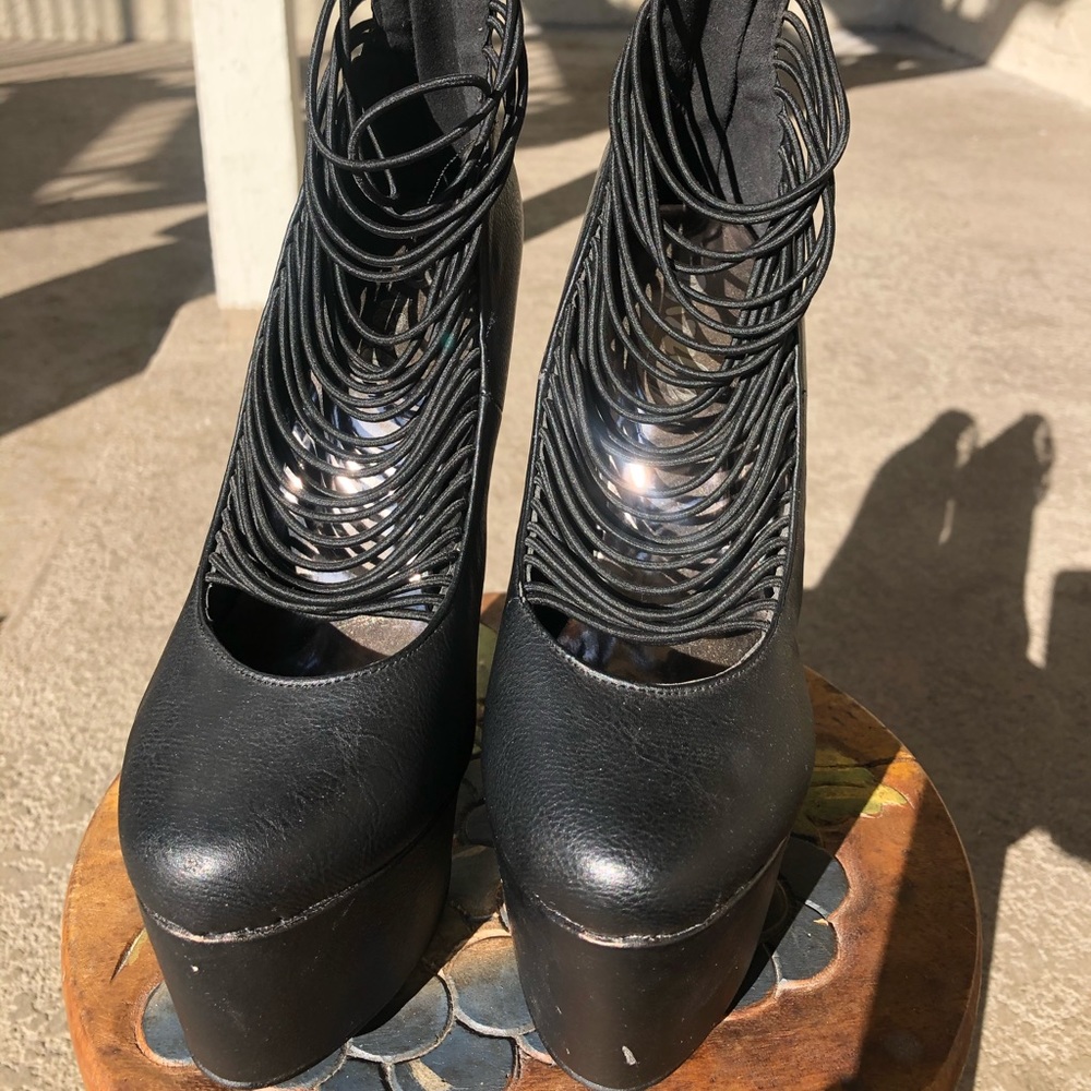 Seven Inch Black Heels